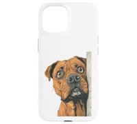 Custodia per iPhone 15 Boxer curioso che sbircia gli amanti degli animali domestici