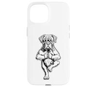 Custodia per iPhone 15 Boxer Yoga Cucciolo Cane Divertente Cane Albero Posa Vrikshasana