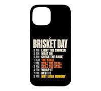 Custodia per iPhone 15 Brisket Day Schedule Funny BBQ Smoker Pitmaster The Stall