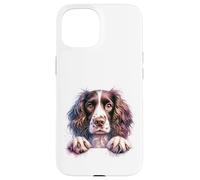 Custodia per iPhone 15 Brittany English Springer Spaniel Cocker Spaniel Dog Face