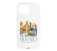 Custodia per iPhone 15 Buffalo, skyline di New York, souvenir della città dei buoni vicini