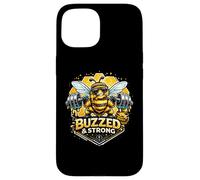 Custodia per iPhone 15 Buzzed & Strong Bee Honey Bilanciere Grafica