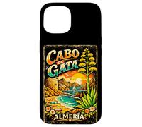 Custodia per iPhone 15 Cabo de Gata Spagna, Design Vintage Costa Mediterranea