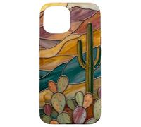 Custodia per iPhone 15 Cactus di vetro colorato Artful Trendy