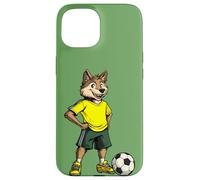 Custodia per iPhone 15 Calciatore Wolf