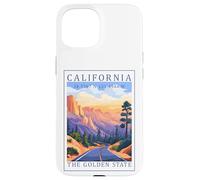 Custodia per iPhone 15 California GPS Coordinates Travel Poster Opera d'arte Cali Golden