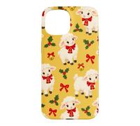 Custodia per iPhone 15 Campana con fiocco di agnello giallo senape rosso per Natale