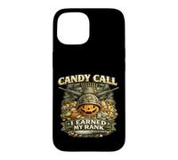 Custodia per iPhone 15 Candy Call ha guadagnato grado veterano militare tema Halloween