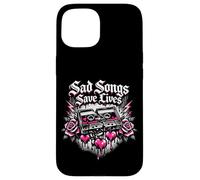 Custodia per iPhone 15 Canzoni tristi salvano vite Emo Design