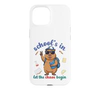 Custodia per iPhone 15 Capybara Back To School Vibes Scuole In Let The Chaos Begin