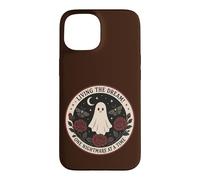 Custodia per iPhone 15 Carino Fantasma Gotico Rose Falene Luna Incubo