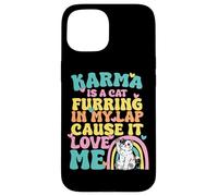 Custodia per iPhone 15 Carino Karma è un gatto furring nel mio giro perché mi ama