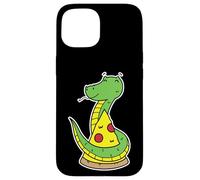 Custodia per iPhone 15 Carino Vipera Con Una Pizza