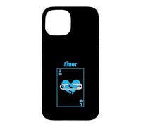 Custodia per iPhone 15 Carta d'amore perso di colore blu Grafica blu