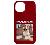 Custodia per iPhone 15 Cat At The Malbork Castle, Polonia