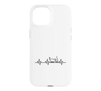 Custodia per iPhone 15 Cat Love Heartbeat Vita Cuore ECG Pulse