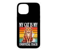 Custodia per iPhone 15 Cat Pickleball Il mio gatto è il mio allenatore non ufficiale