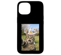 Custodia per iPhone 15 Cat Selfie Six Seven Easter Day Bunny 67 Meme Rabbit Kids