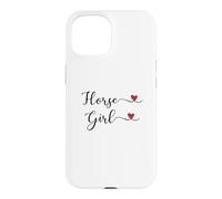Custodia per iPhone 15 Cavallo Ragazza Cuore carino scritto a mano Tipografia Regalo