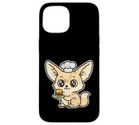Custodia per iPhone 15 Chef Fennec Mini Hamburger Kawaii