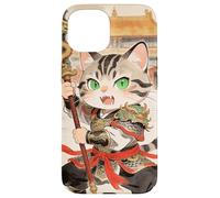 Custodia per iPhone 15 Chibi asiatico cinese guerriero gatto - Meow Kung Fu Vintage Art