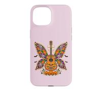 Custodia per iPhone 15 Chitarra gioiello ali di farfalla western cowgirl Halloween