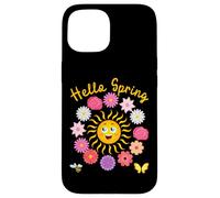Custodia per iPhone 15 Ciao Primavera Sole Fiore Donna Pasqua Festa della Mamma Donna Mamma