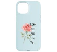 Custodia per iPhone 15 Citazione di Bloom Into You Rose