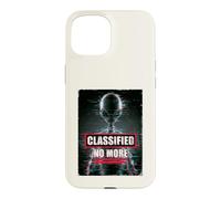 Custodia per iPhone 15 Classified Aliens Exist, grafica glitch, design fantascientifico retrò
