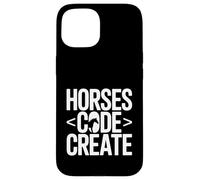 Custodia per iPhone 15 Codice cavalli Crea un amante del programmatore equestre