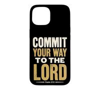 Custodia per iPhone 15 Commit Your Way To The Lord Salmo 37:5 Versetto della Bibbia