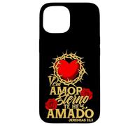 Custodia per iPhone 15 Con amor eterno te he amado, versículo Jeremías 31:3