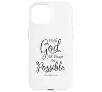 Custodia per iPhone 15 Con Dio tutte le cose sono possibili Matteo Bibbia Versetto Gesù