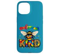 Custodia per iPhone 15 Consapevolezza dell'autismo Be Kind - Cute Rainbow Bee Puzzle Awareness