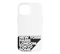 Custodia per iPhone 15 Cool New York Paris London Tokyo Rome Illustration Graphic