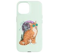 Custodia per iPhone 15 Cool Space Tiger Sunglasses Galaxy Lightning Tiger