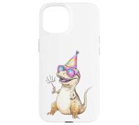 Custodia per iPhone 15 Cool T-Rex Party Dino Celebration Occhiali da sole