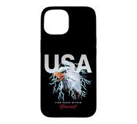 Custodia per iPhone 15 Cool USA Eagle With wild Quotes Illustration Graphic Designs