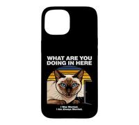 Custodia per iPhone 15 Cosa stai facendo qui Gatto Siamese Ansioso