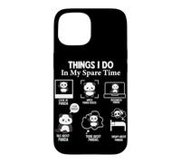 Custodia per iPhone 15 Cose che faccio nel mio tempo libero Guarda Panda Guarda il video di Panda