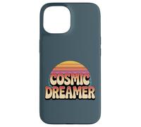 Custodia per iPhone 15 Cosmic Dreamer Retro Tramonto Logo Stile Vintage