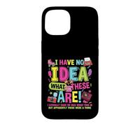 Custodia per iPhone 15 Costume da festa a tema anni '80 con scritta "I Have No Idea What These Are