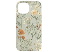 Custodia per iPhone 15 Cottagecore botanico da giardino floreale con fiori selvatici verde salvia