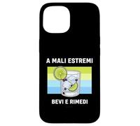 Custodia per iPhone 15 Cover Gin Tonic Divertente - A mali estremi bevi e rimedi
