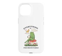 Custodia per iPhone 15 Cozy Cottagecore Coffee Frog Art