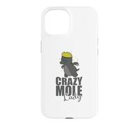 Custodia per iPhone 15 Crazy Mole Lady Animal Tumulo
