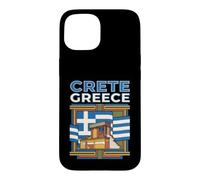 Custodia per iPhone 15 Creta Grecia Bandiera Isola Grafico di viaggio