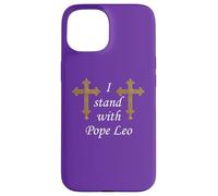 Custodia per iPhone 15 Croce Romana. Io sto con Papa Leone.
