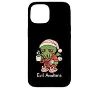 Custodia per iPhone 15 Cthulhu Morning Coffee Evil Awakens Divertente Carino Cosmic Horror