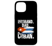 Custodia per iPhone 15 Cuba Flag Pride DNA Cuban Husband Dad Love Proud Fathers Day